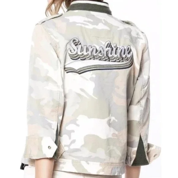 NWT Zadig & Voltaire Women's Kavy Camou Jacket camouflage Military Jacket Size L - Picture 4 of 16